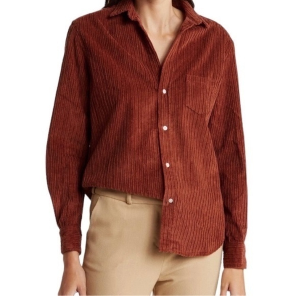 Frank & Eileen Eileen Relaxed Fit Textured Button Up Shirt in Toffee